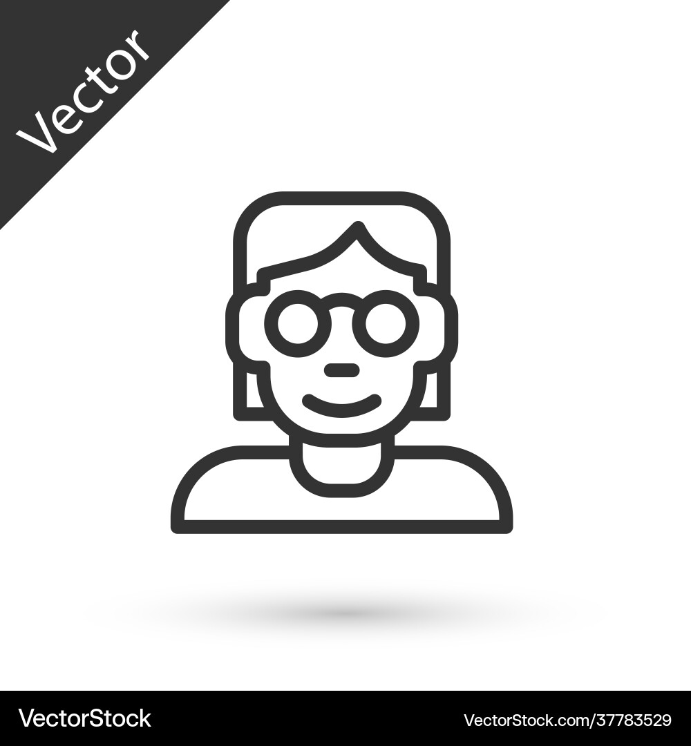 Grey Line Hacker oder Coder Icon isoliert auf weiß vektorbild