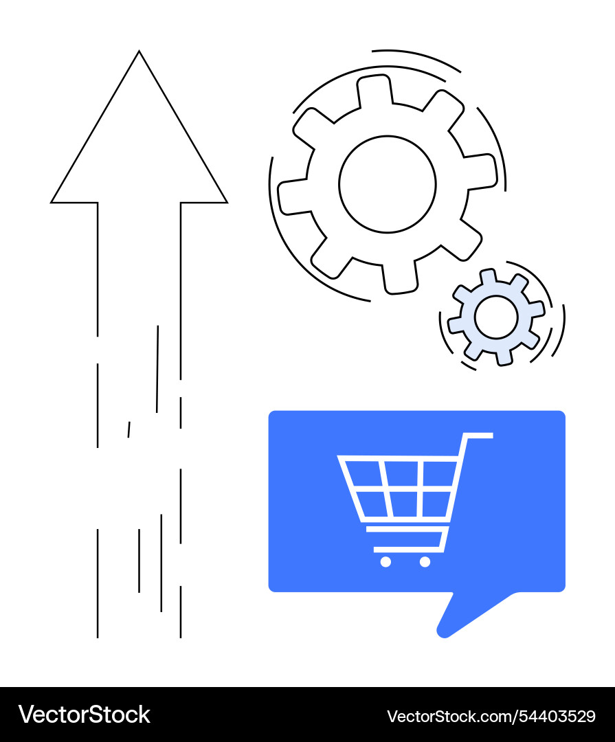 Growth and optimization concept with arrow gears Growth and optimization concept with arrow gears vector image