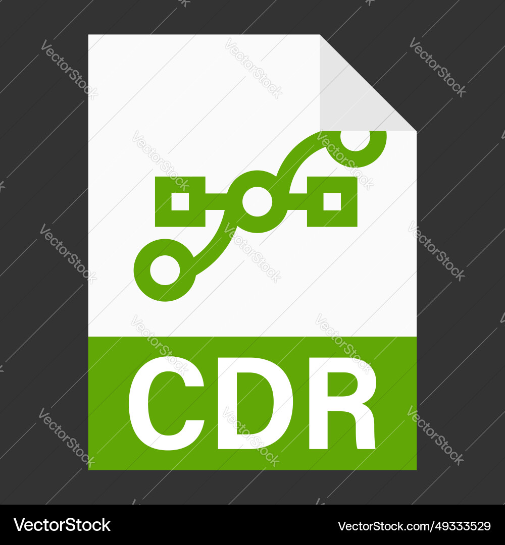 Modern flat design of cdr file icon for web Modern flat design of cdr file icon for web vector image