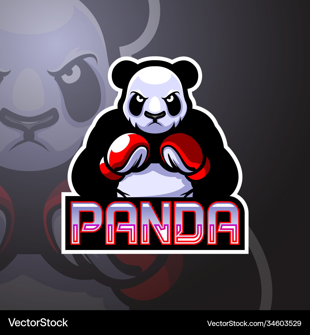 Panda boxen esport logo mascot design Panda boxen esport logo mascot design vektorbild