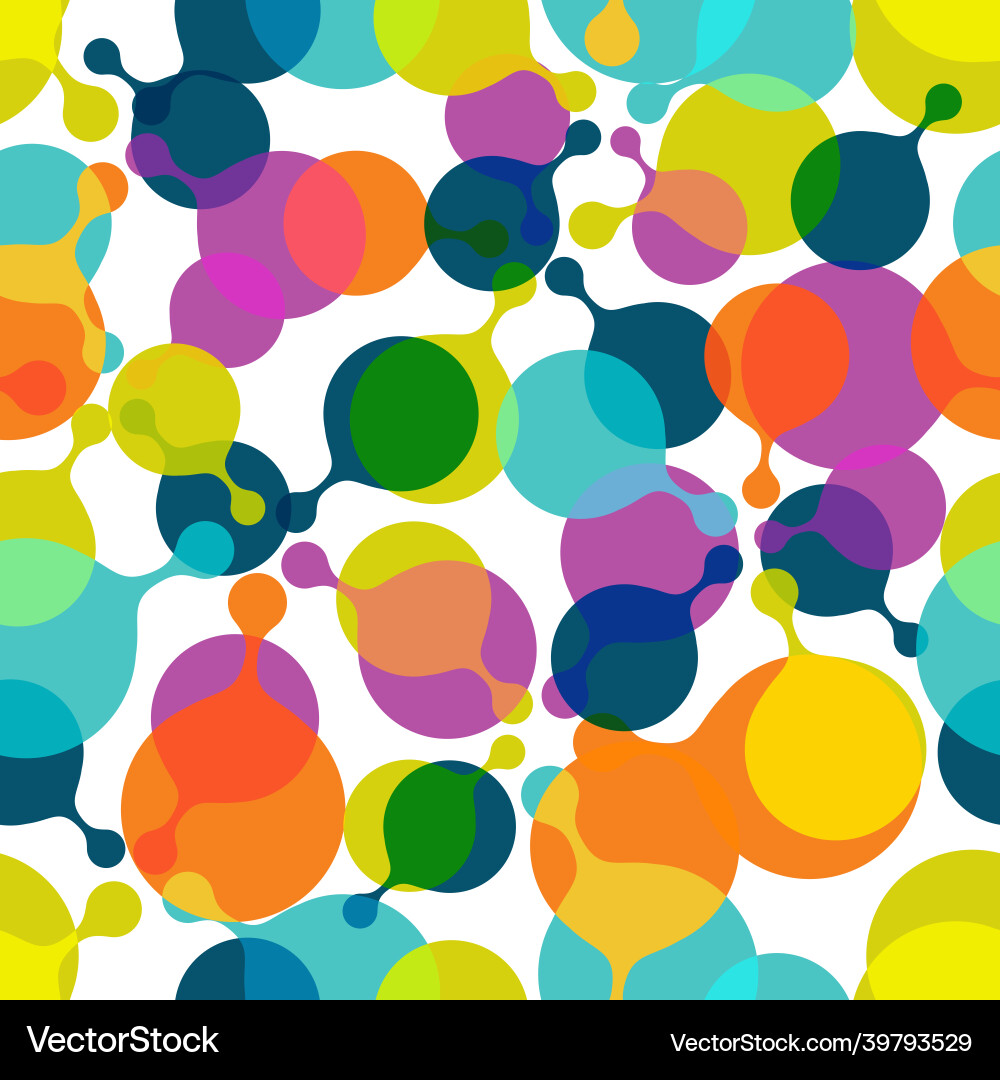 Pattern colored round bubbles repeat background Vector Image