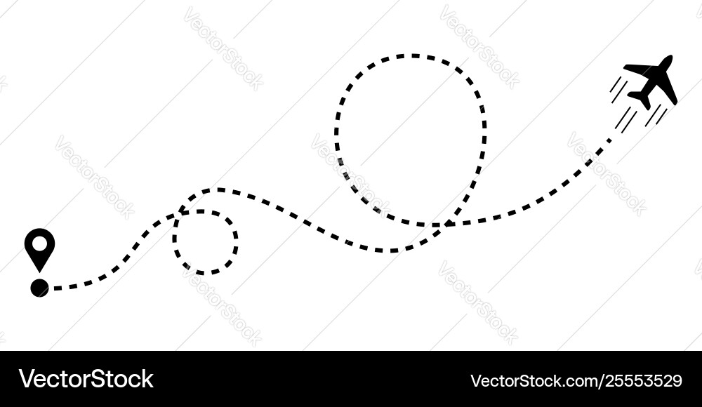 Plane with track in flat style vector image