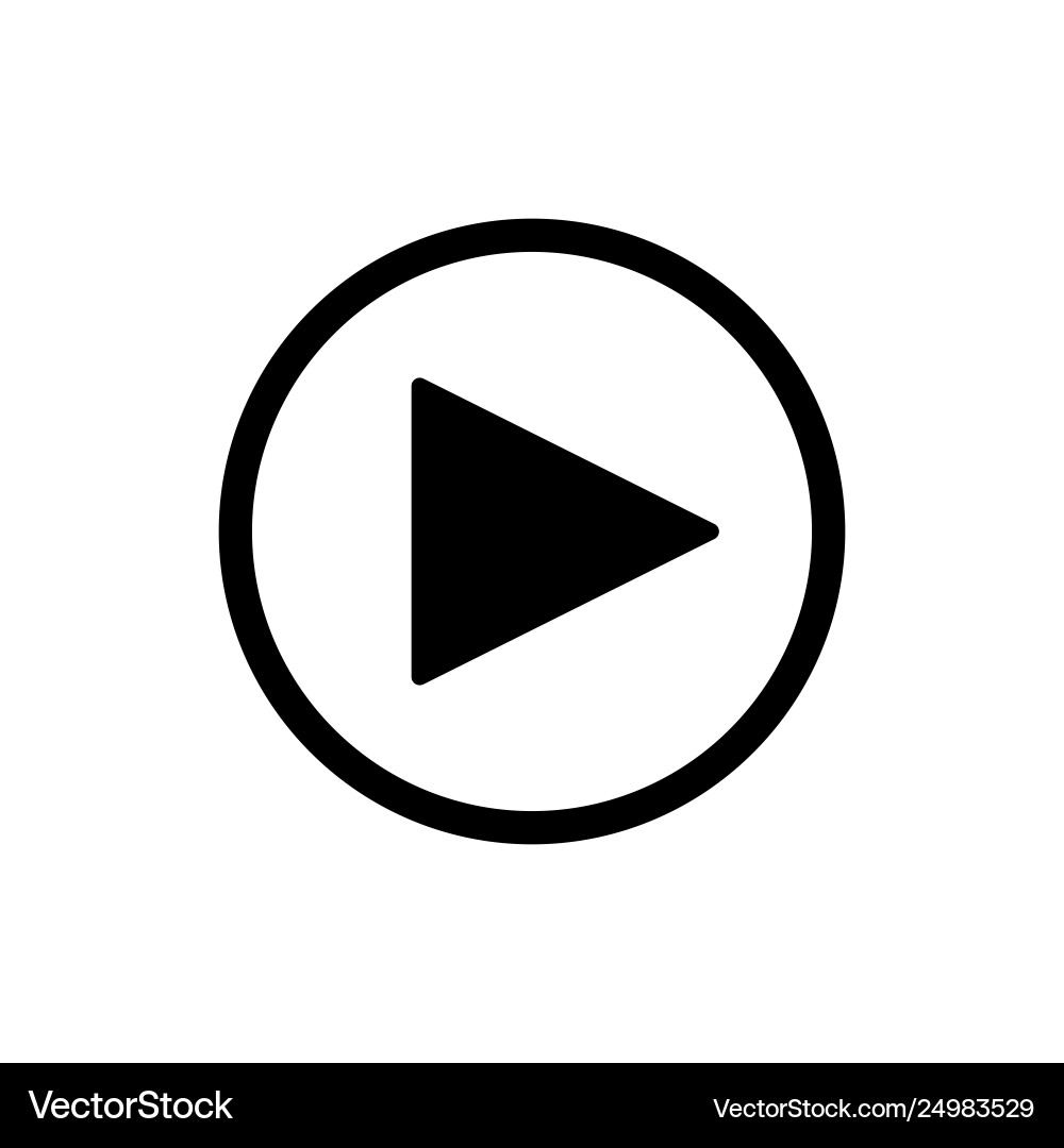 Play button icon in linear style isolated vector image