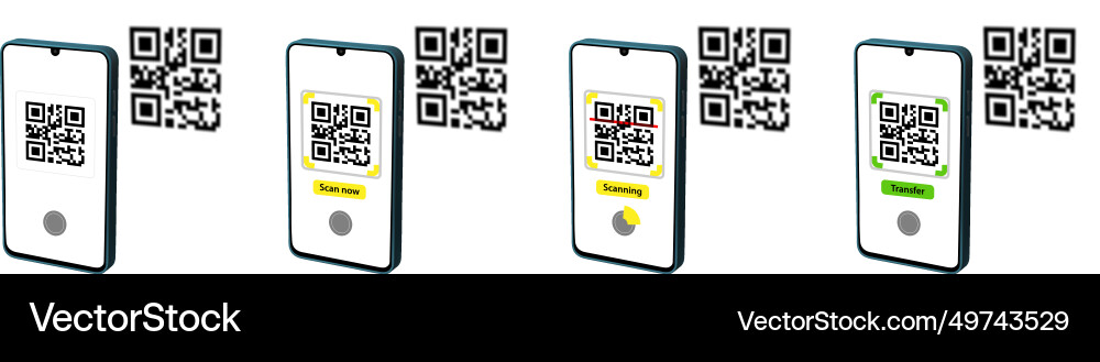 Qr code scan to transfer payment smart phone Vector Image