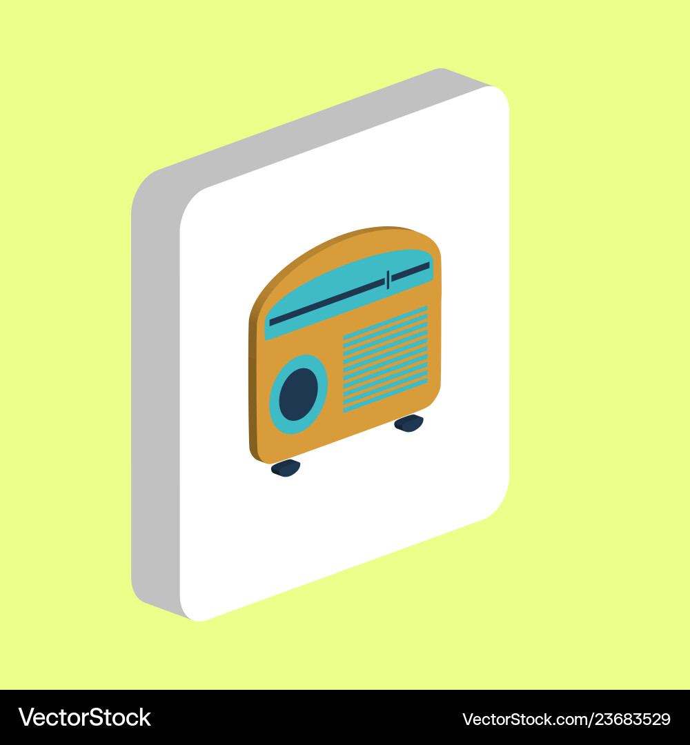 Retro radio computer symbol Retro radio computer symbol vector image
