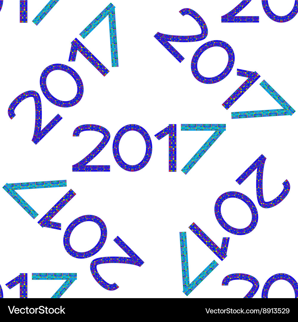 Seamless pattern with numbers of year 2017 Vector Image