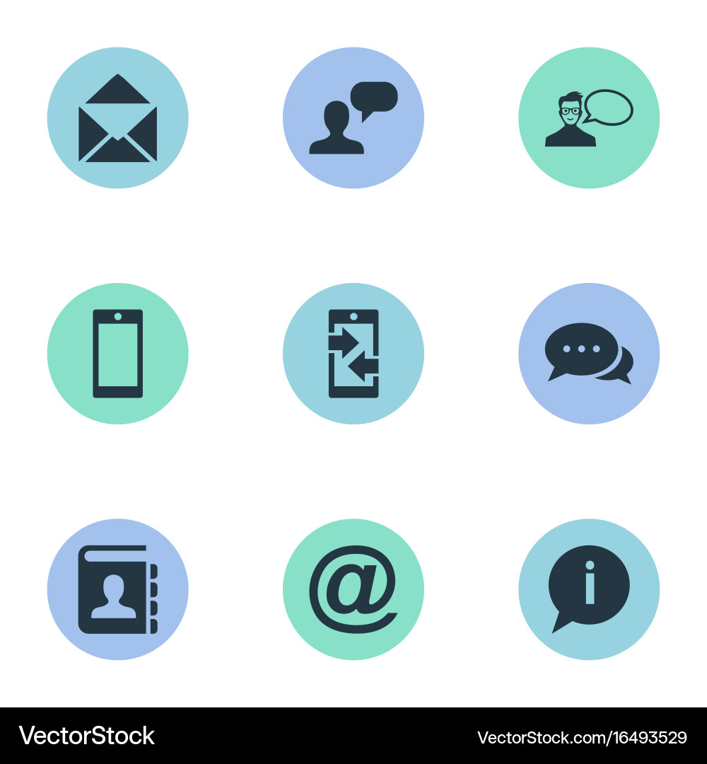Set of simple contact icons vector image