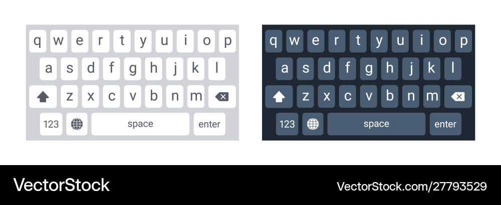 Smartphone Keyboard - Light & Dark Mode vector image