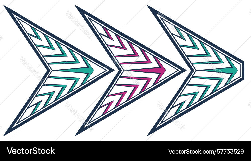 Stacked geometric arrows pointing right abstract vector image