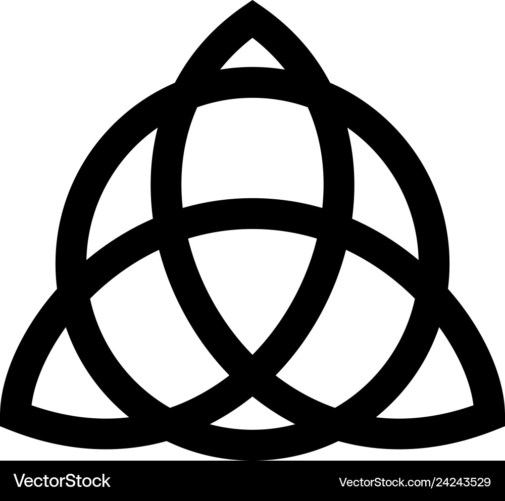 Trikvetr knot with circle power of three viking vector image