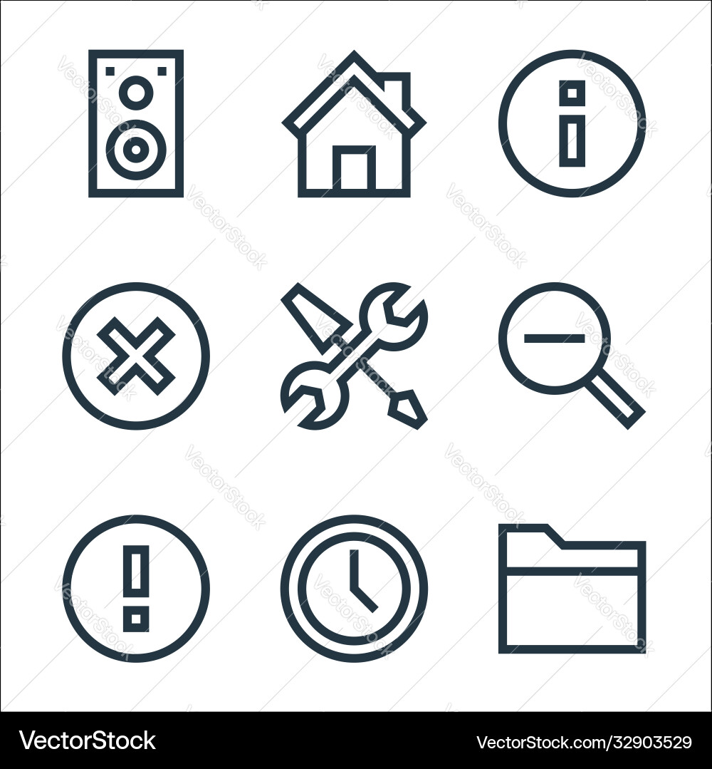 Web essentials line icons linear set quality Vector Image