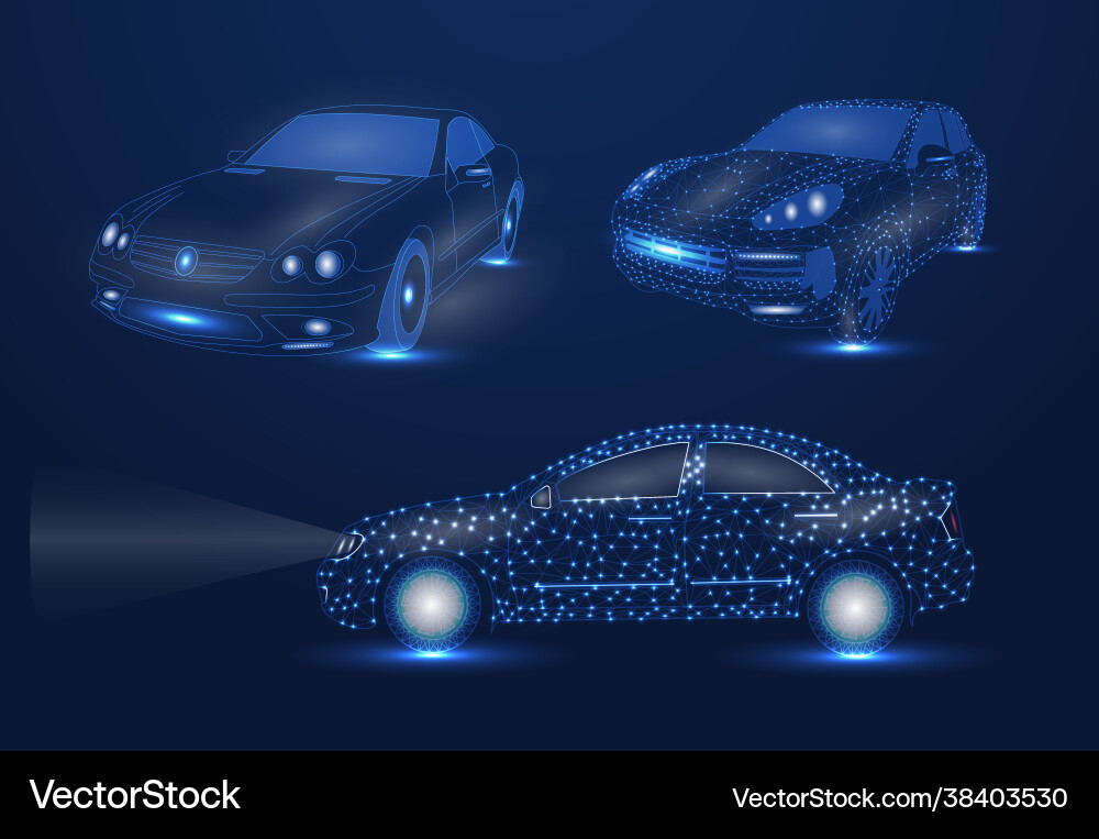 Abstract image a car in form points Abstract image a car in form points Vector Image
