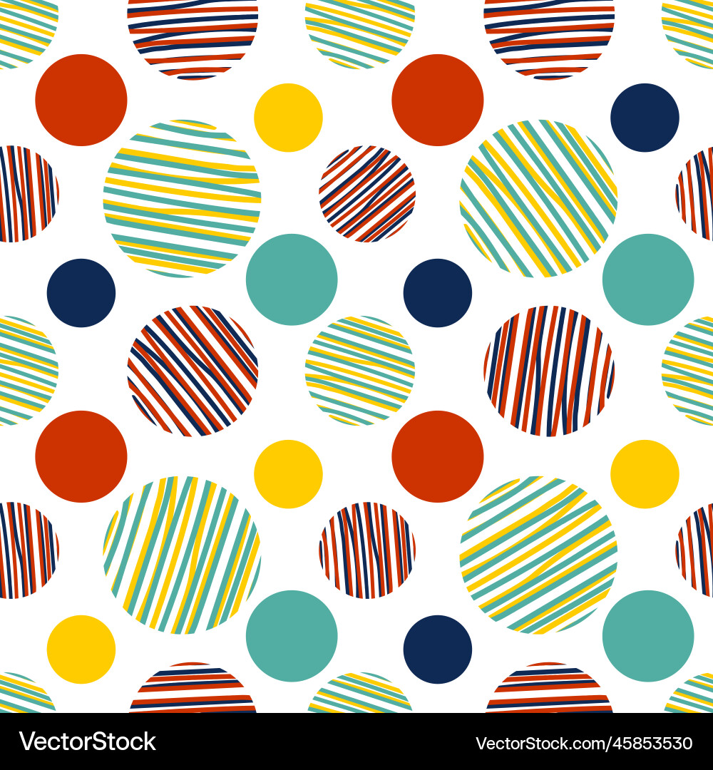 Abstract seamless pattern with circle hand drawn Vector Image