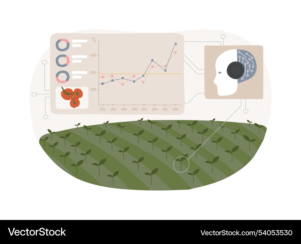 Ai-optimized crop yield prediction abstract Ai-optimized crop yield prediction abstract vector image