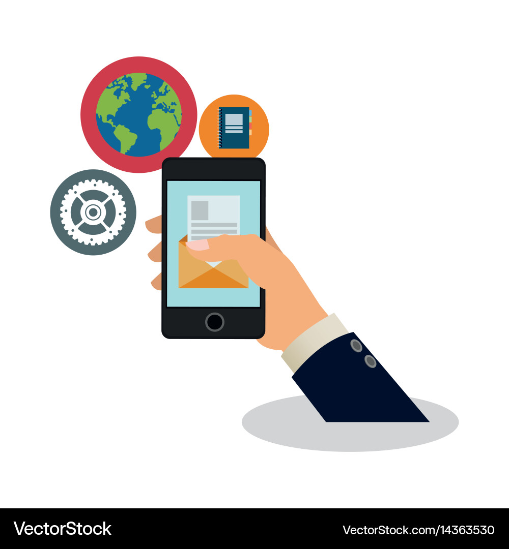 Assorted cellphone applications related icons vector image