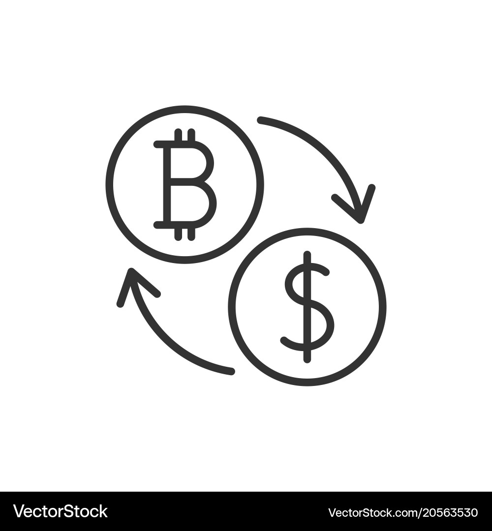 Bitcoin to dollar exchange icon – Royalty-Free Vector | VectorStock