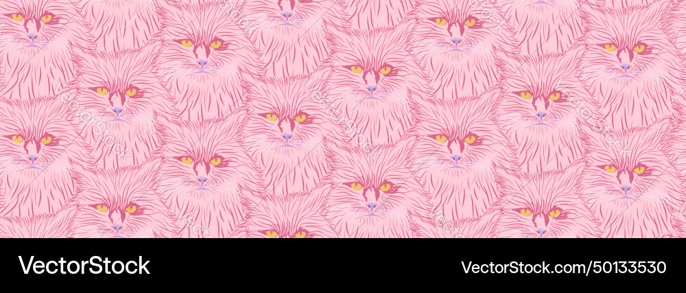 Cat line seamless pattern Cat line seamless pattern vector image