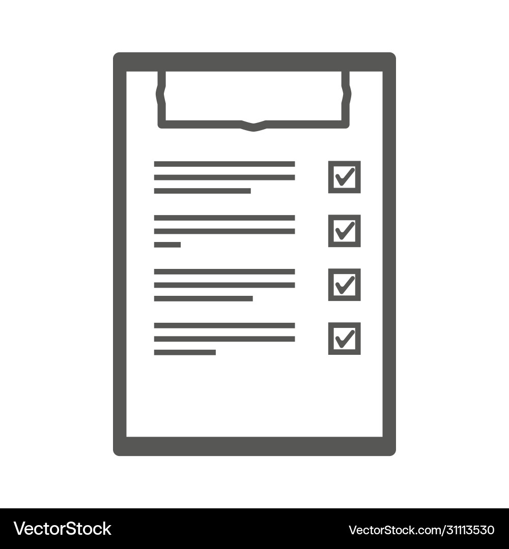 Clipboard marked down ticked items empty Clipboard marked down ticked items empty vector image