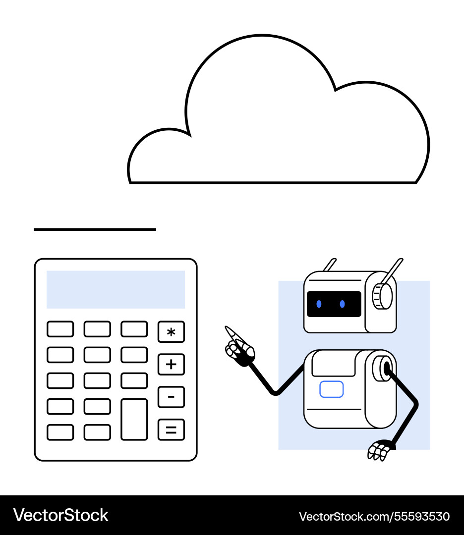 Cloud computing and ai integration with robotic Vector Image