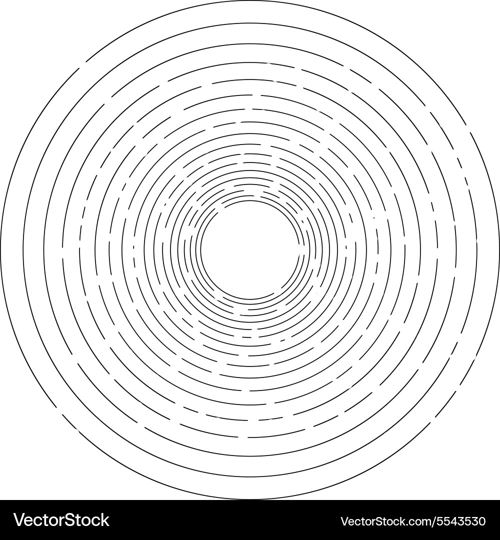 Dashed Concentric Circles Background Vector Image
