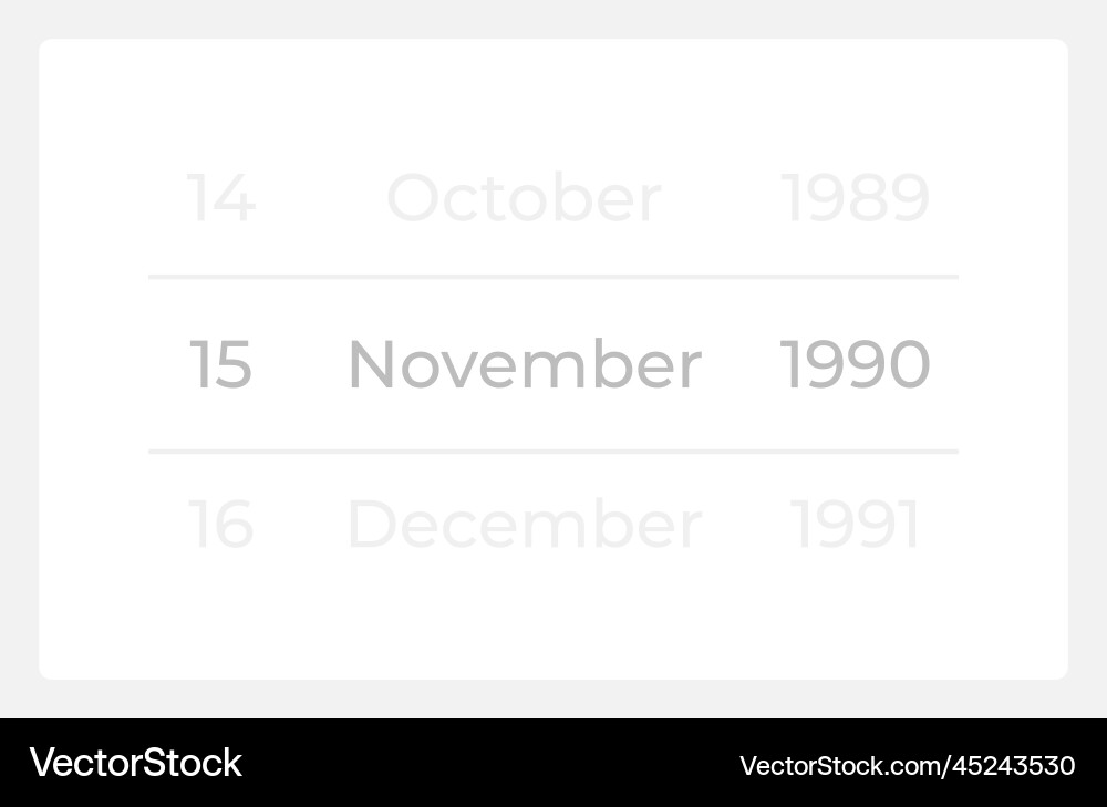 Date of birth form field ui element template vector image
