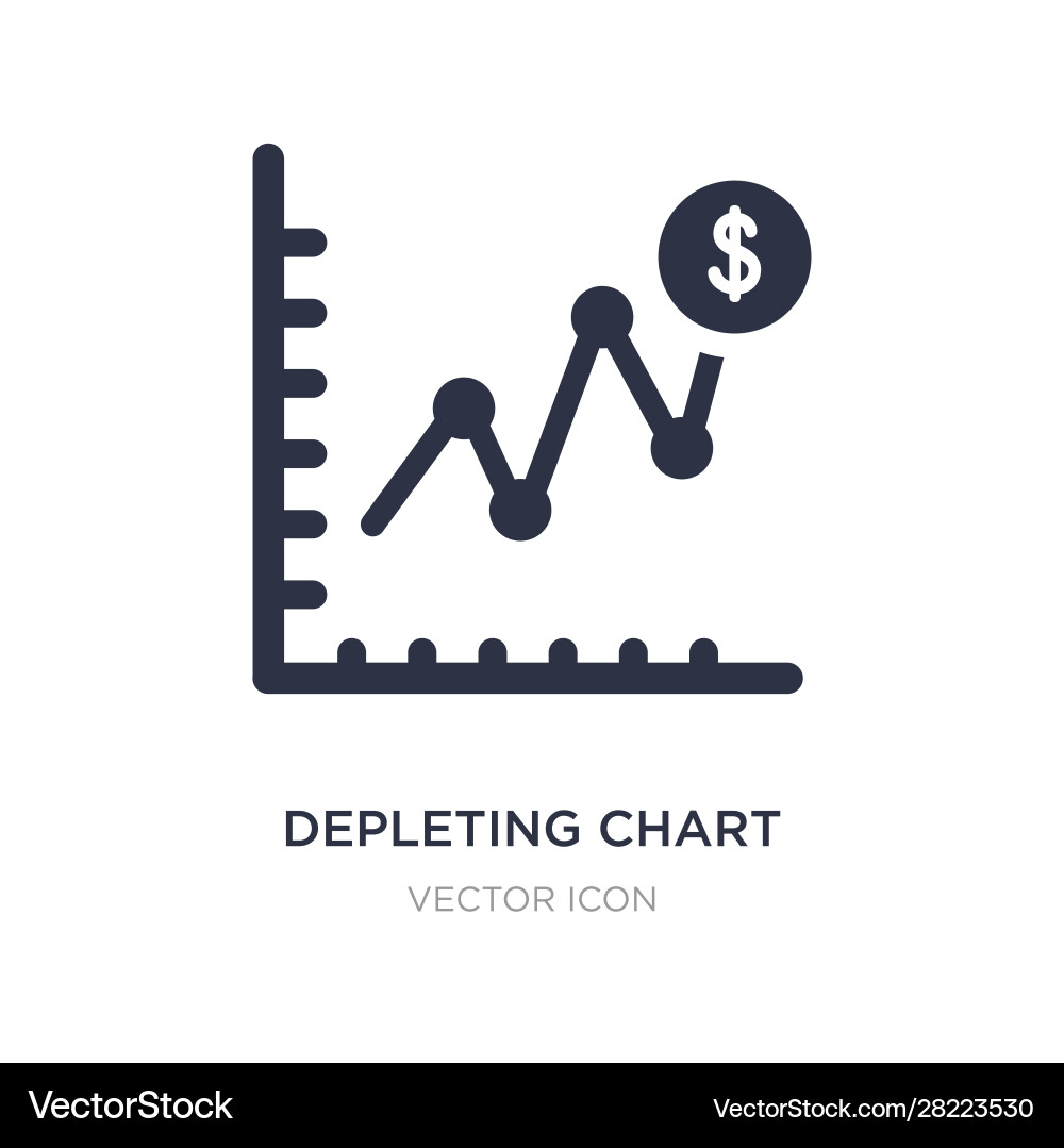 Depleting chart icon on white background simple Vector Image