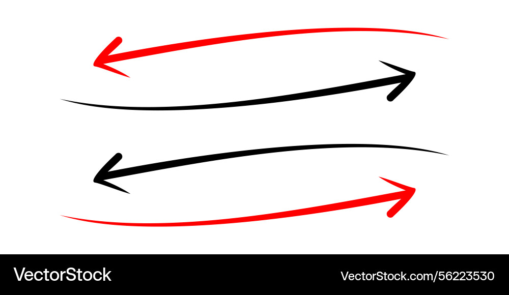 Double headed curve arrow icon set Vector Image