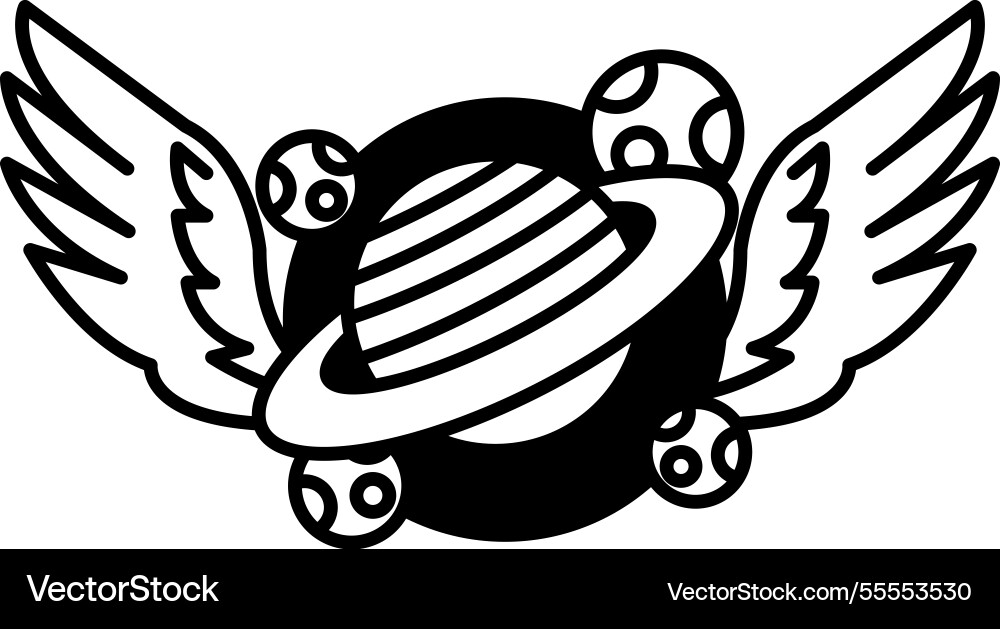 Drawing of a planet with circle in the middle Vector Image