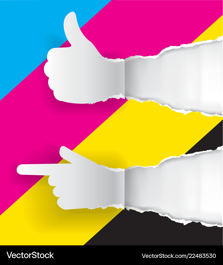 Gesturing Hands with Print Effect vector image