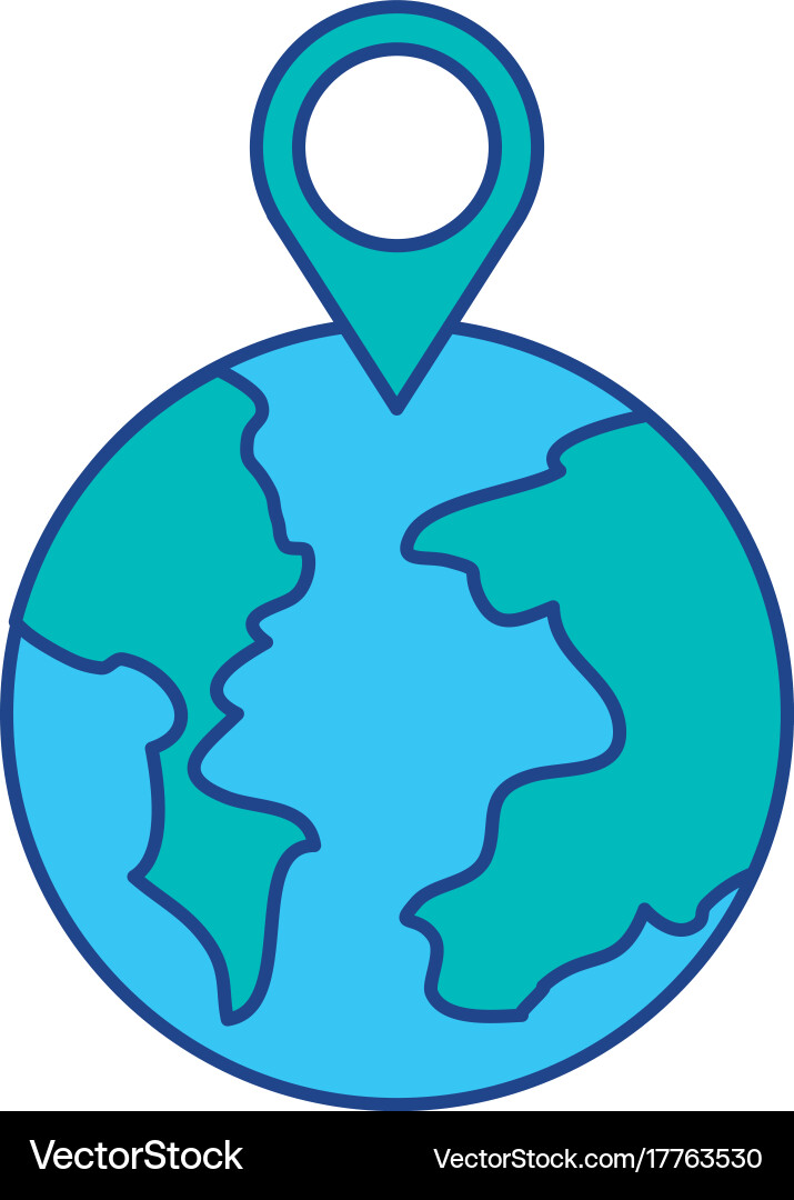Globe world pointer map location web vector image
