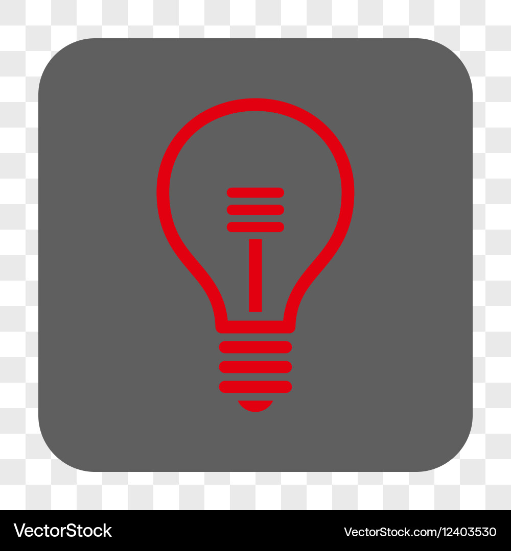 Lamp bulb rounded square button vector image