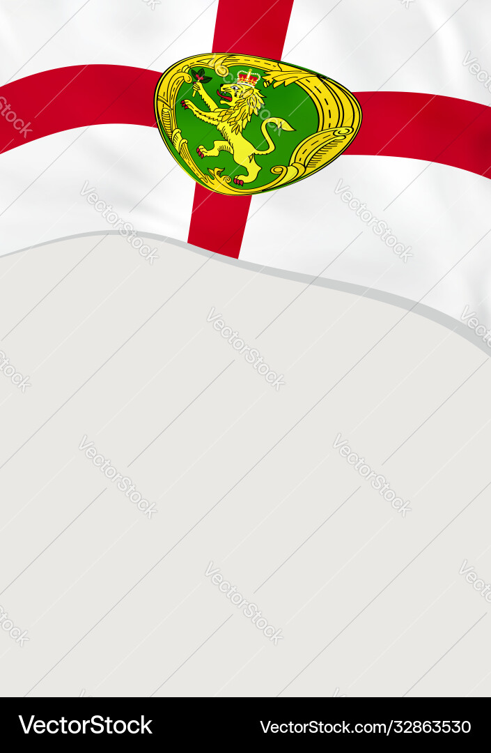 Leaflet design with flag alderney template Vector Image