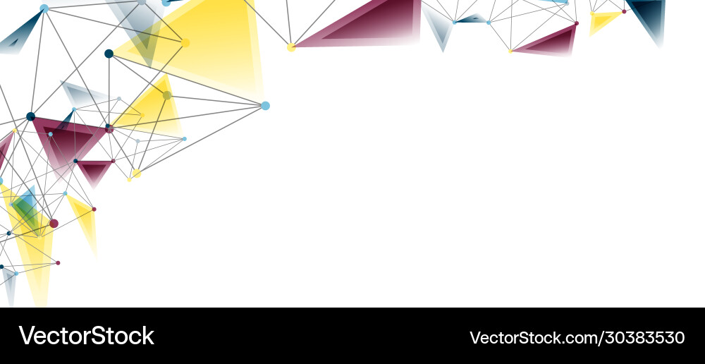 Line points connections triangular technology Vector Image