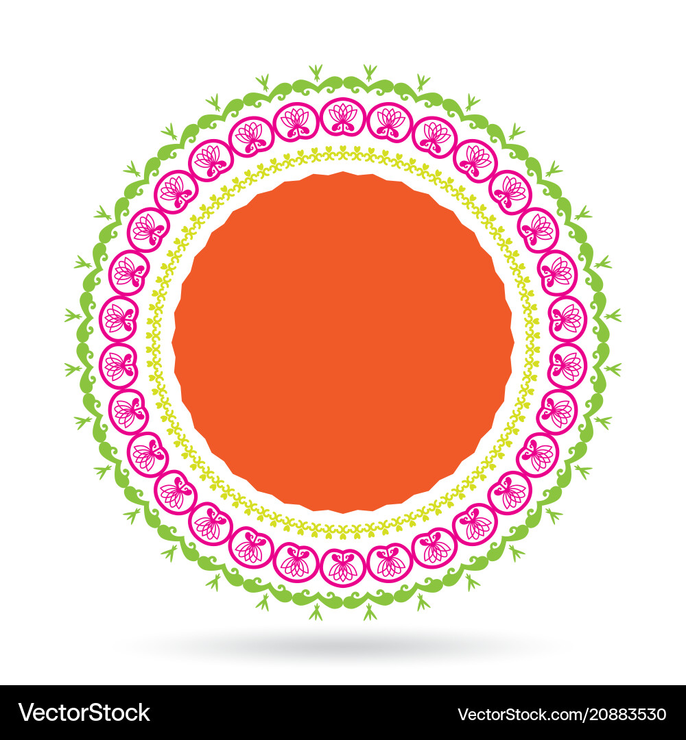 Lotus flower elements round floral ornament Vector Image