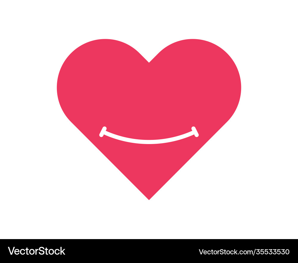 Love smile - minimal line web icon simple vector image