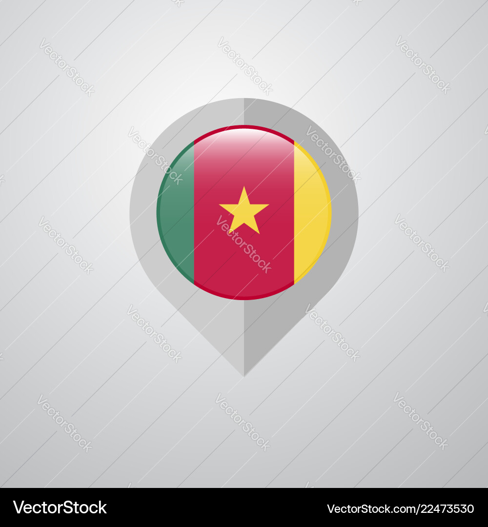 Map navigation pointer with cameroon flag design Vector Image