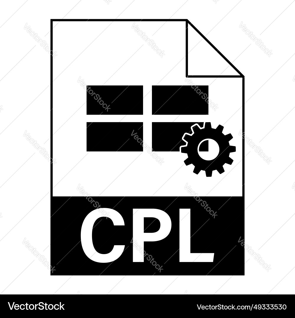 Modern flat design of cpl file icon for web Modern flat design of cpl file icon for web vector image