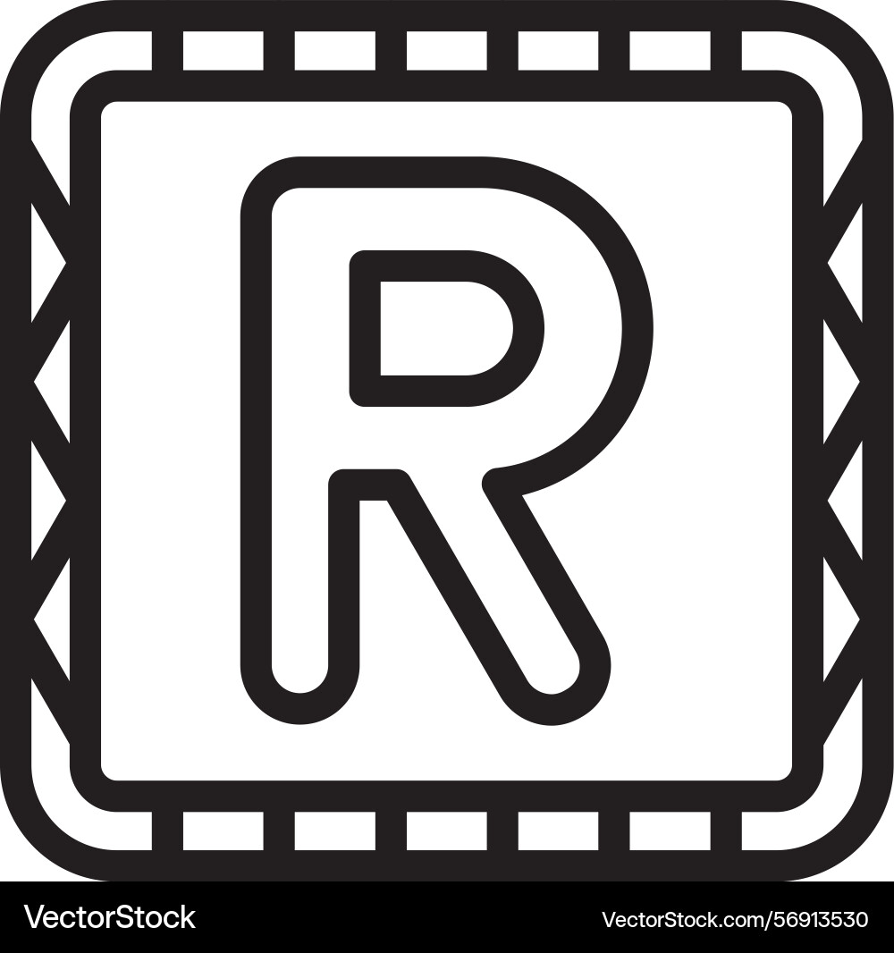 R linear style icon design Vector Image
