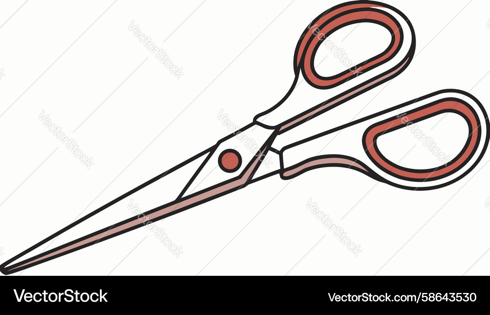 Red Open Scissors for Cutting Vector Image