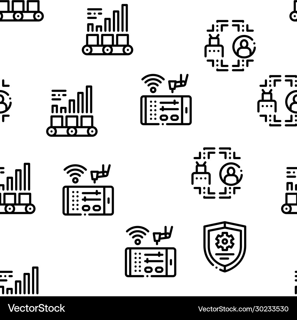 Robotic process automation seamless pattern Robotic process automation seamless pattern vector image