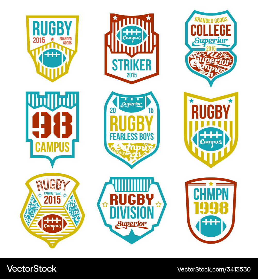 Rugby emblems Vector Image