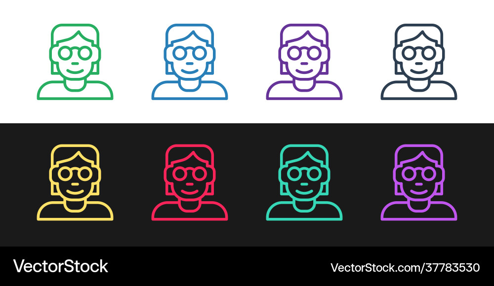Set Line Hacker oder Coder Icon isoliert auf schwarz Set Line Hacker oder Coder Icon isoliert auf schwarz vektorbild