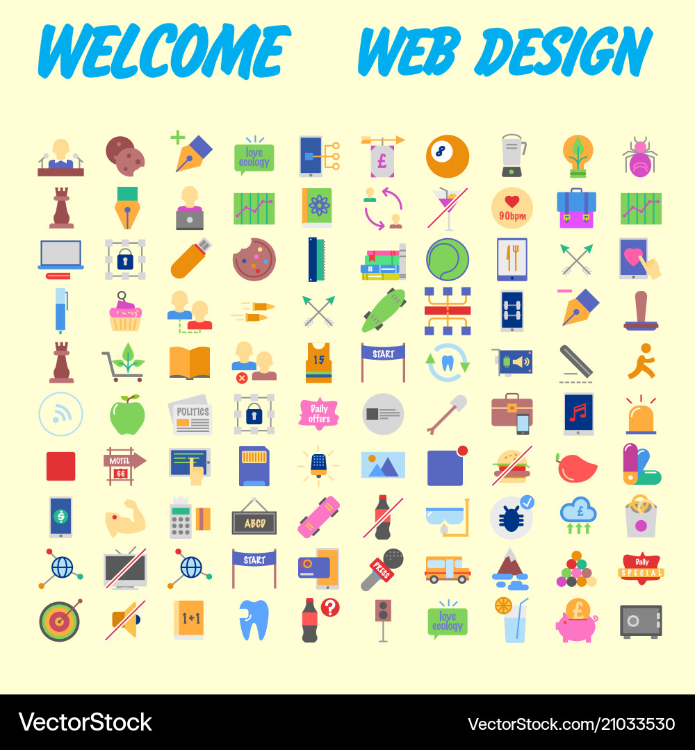 Set of multicolored icons for your design vector image
