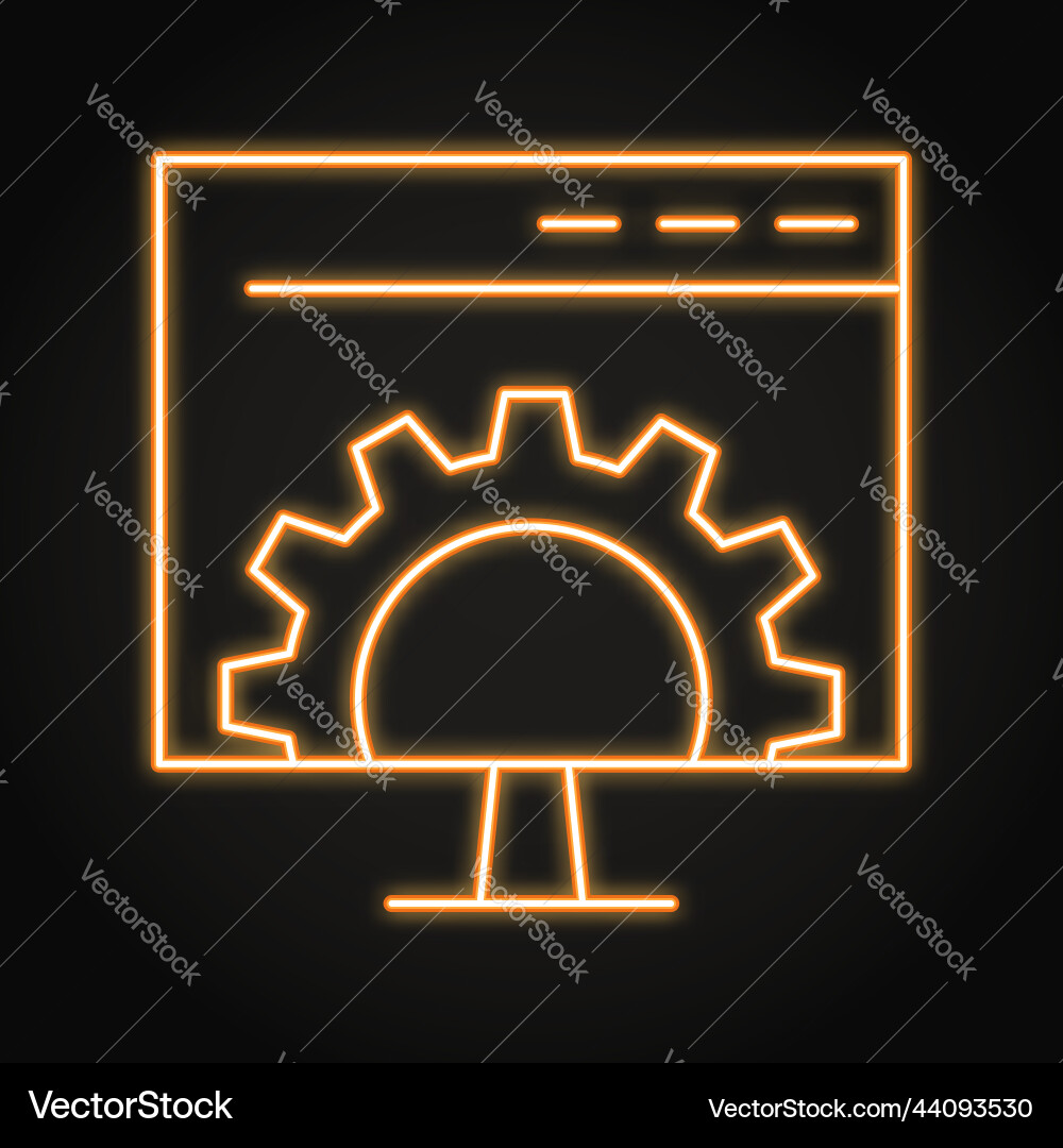 Software neon icon in line style Vector Image