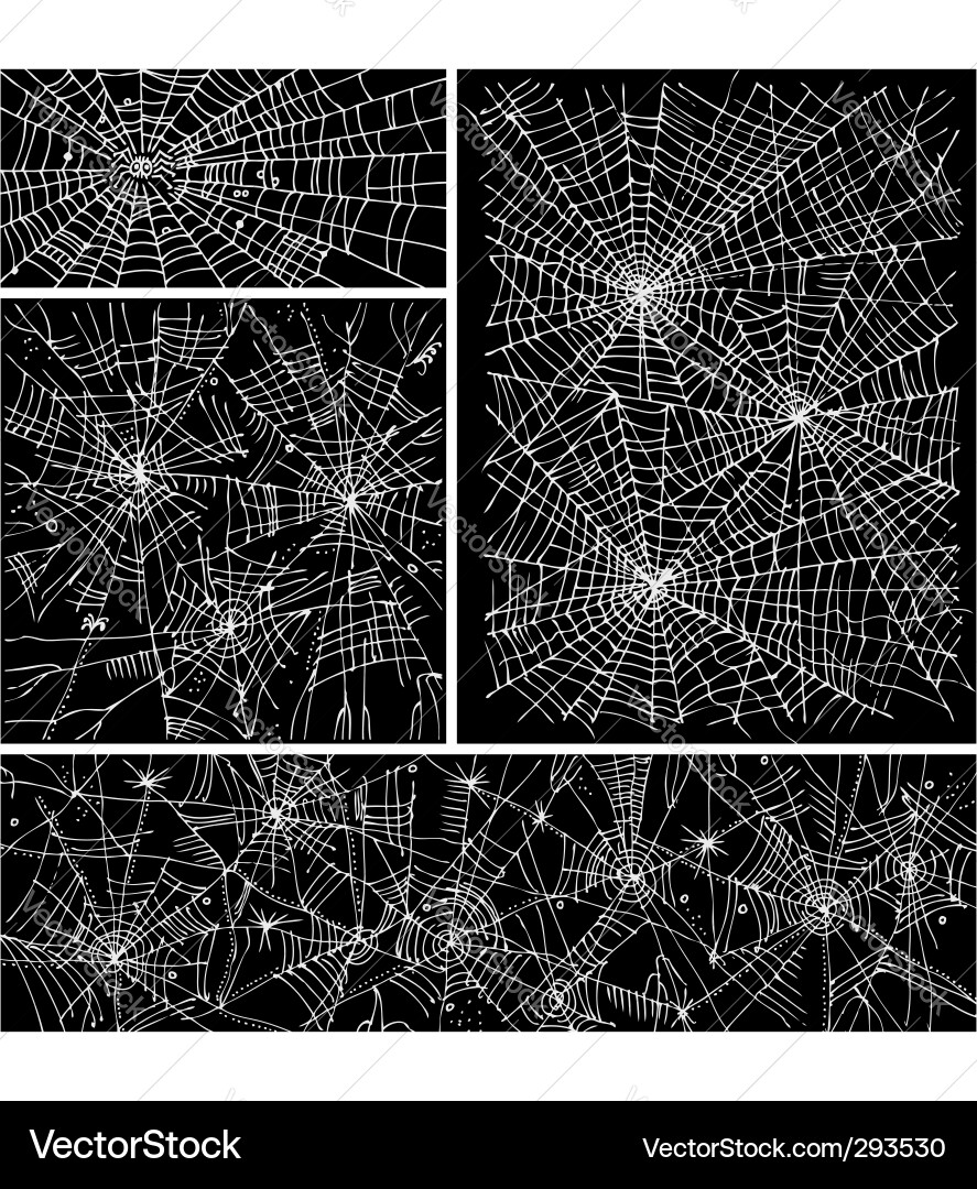 Spooky Spiderweb Pattern Set vector image