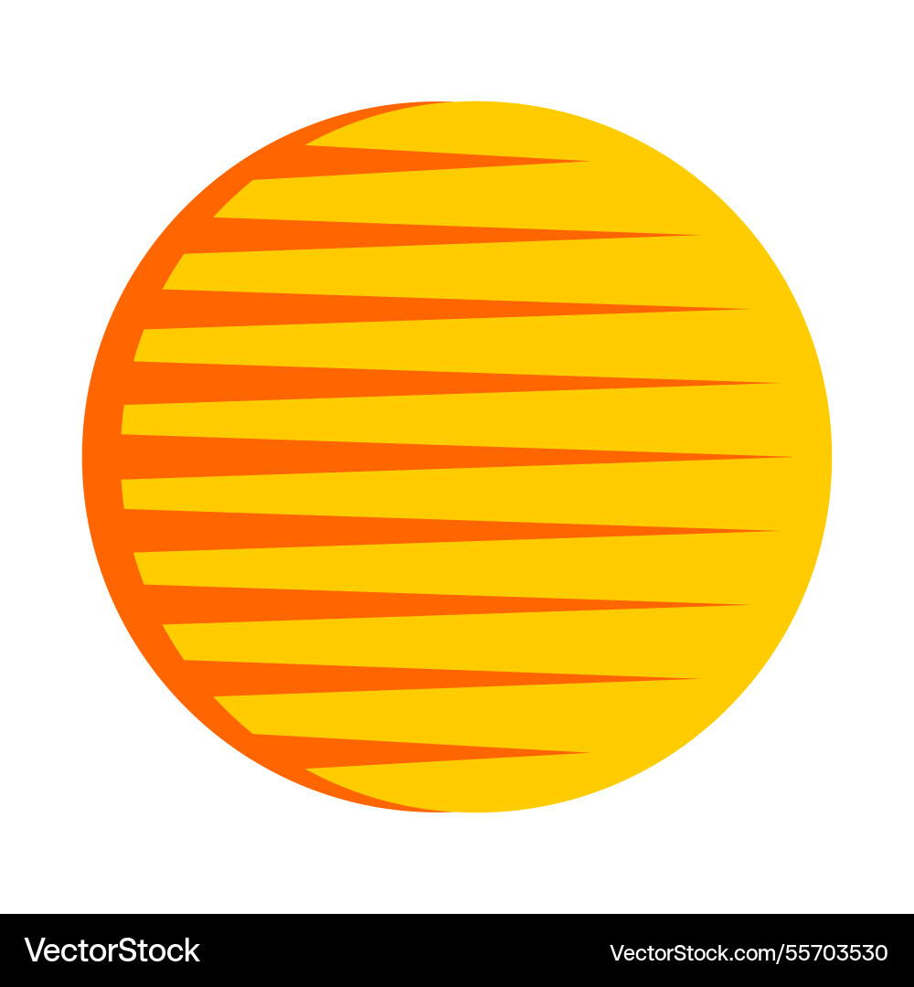 Sun round symbol with horizontal shadow lines Sun round symbol with horizontal shadow lines vector image