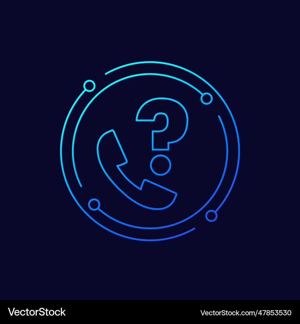 Support phone call line icon for web and apps vector image