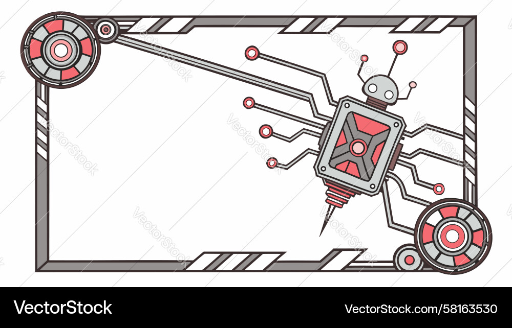 Tech Circuit Robot Frame Vector Image