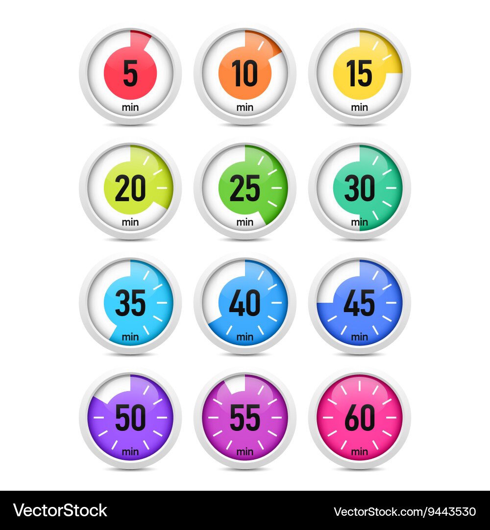 Timer Icons - Clock Faces vector image