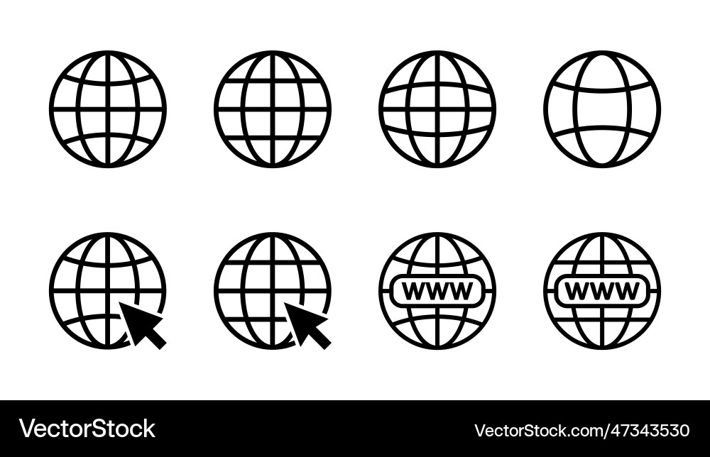 Web icon set go to click Web icon set go to click Vector Image